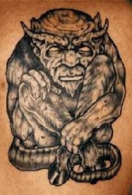 年迈的狼恶魔纹身图案