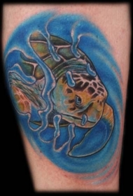海里游泳的乌龟彩绘纹身图案