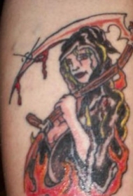 女死神彩绘纹身图案