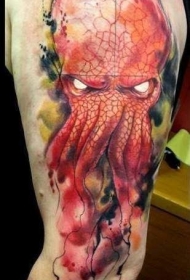 惊人的彩绘邪恶章鱼纹身图案