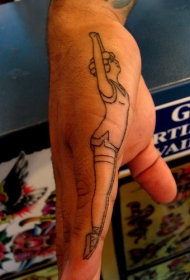 手指简约体操运动员纹身图案
