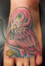 可爱的粉红火烈鸟纹身图案