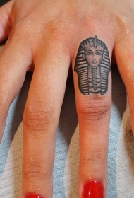 手指埃及法老面具纹身图案