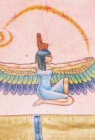带翅膀的埃及女神纹身图案