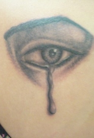 流着泪的写实眼睛纹身图案