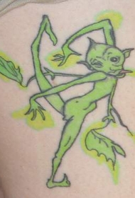 绿色精灵纹身图案