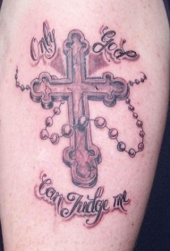 天主教的念珠十字架纹身图案