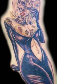 性感的僵尸女郎纹身图案