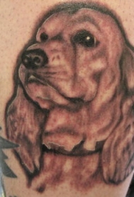 大耳朵狗头部纹身图案