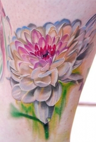 水彩风格彩色花朵纹身图案