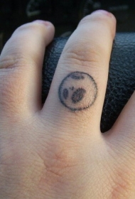 手指灰墨幽灵简单纹身图案