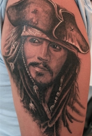 海盗肖像写实纹身图案
