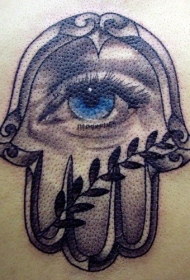 法蒂玛之手眼睛植物纹身图案