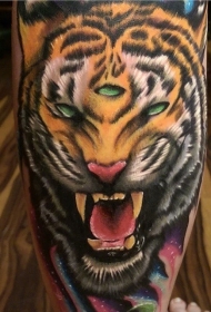 令人难以置信的恶魔老虎纹身图案