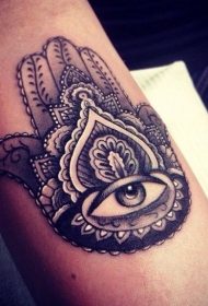 法蒂玛之手和眼睛纹身图案