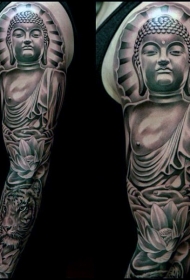 手臂印度教如来佛祖雕像的主题纹身