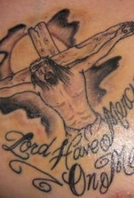 耶稣十字架和太阳纹身图案