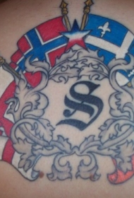 英国的勋章符号纹身图案