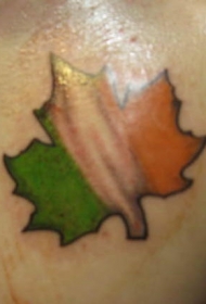 肩部彩色爱尔兰加拿大国旗纹身图案