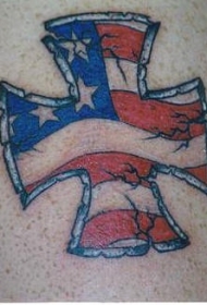 美国国旗十字架纹身图案