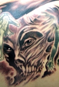 绿色手掌的恶魔纹身图案
