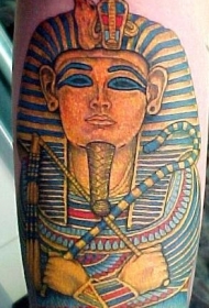 埃及法老图坦卡蒙彩色纹身图案