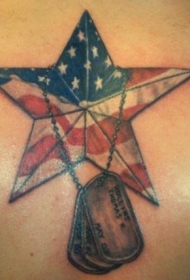 美国国旗五角星纹身图案