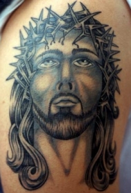 old school耶稣肖像纹身图案