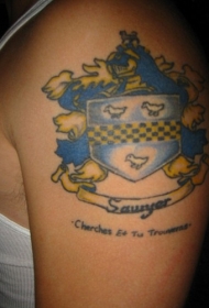 Sawyer家族标志的纹身图案