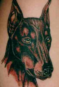 和平的杜宾犬纹身图案