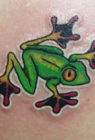 颜色鲜艳的青蛙纹身图案