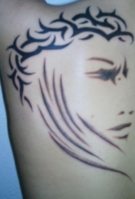 荆棘王冠女孩简约纹身图案