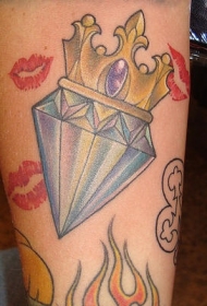 钻石加冕皇冠纹身图案