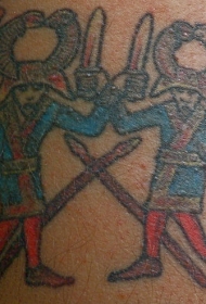 埃及两个勇士纹身图案