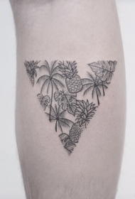 手臂简单的小画三角形水果纹身图案