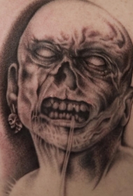 僵尸愤怒的肖像纹身图案