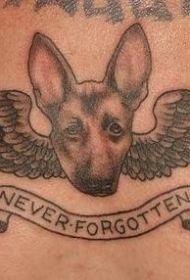 永不忘记的狗纪念纹身图案