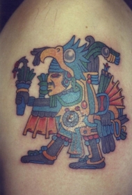肩部彩色有趣的部落壁画纹身图案