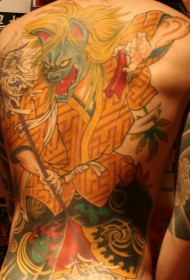 日本神兽武士纹身图案