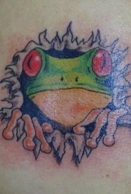 彩绘青蛙个性纹身图案