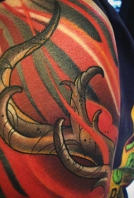 彩色鲜艳的鹿角纹身图案