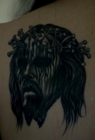 耶稣与铁钉可怕的纹身图案