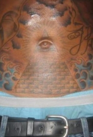 腹部金字塔眼睛纹身图案