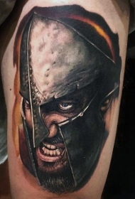 奇妙的逼真斯巴达战士纹身图案