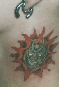 小太阳恶魔纹身图案