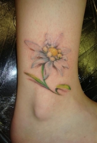 脚踝小可爱花朵纹身图案
