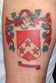 红盾城徽章彩绘纹身图案