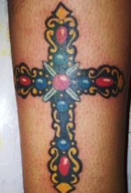 十字架与宝石纹身图案