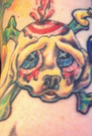心虚的狗与骨头纹身图案