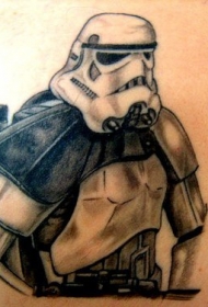 肩部黑灰帝国冲锋队纹身图案
